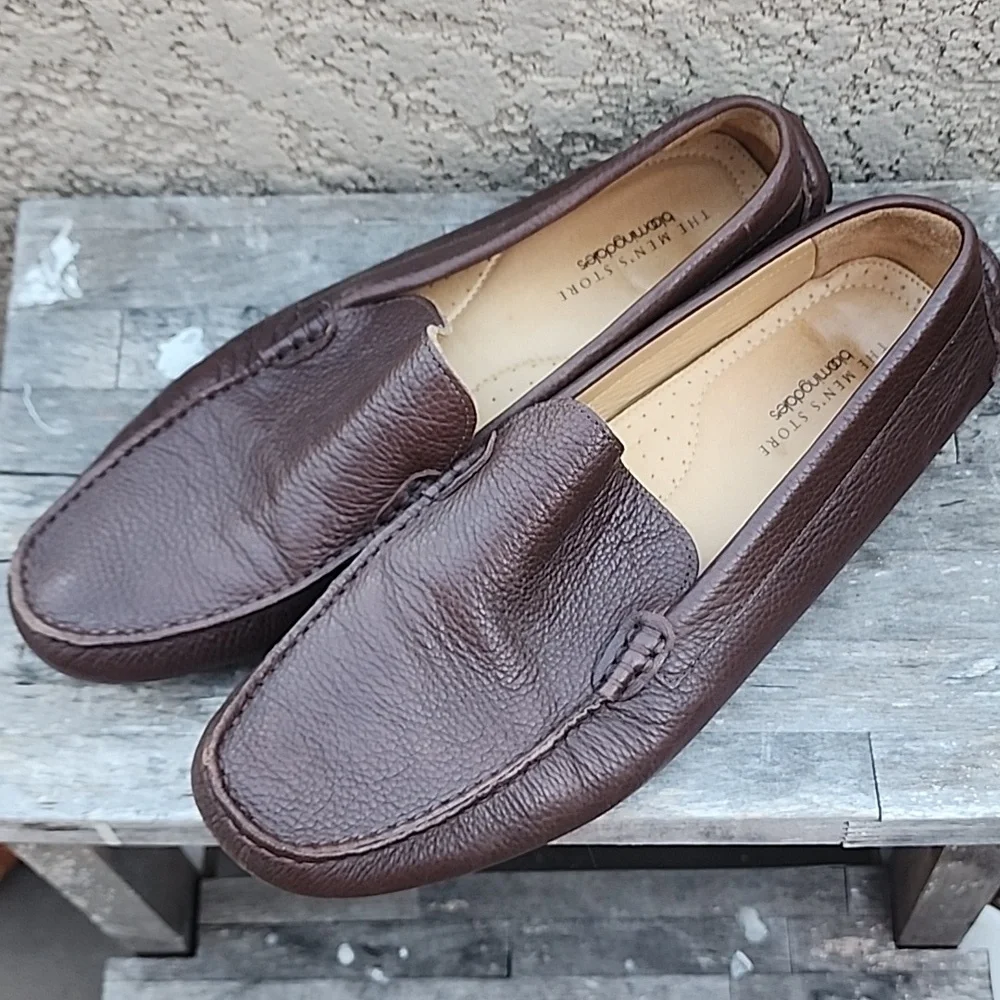 Bloomingdale's Leather Loafers Brown Size 12